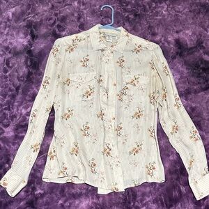 Polo by Ralph Lauren silk Floral Button Down Shirt - Cream